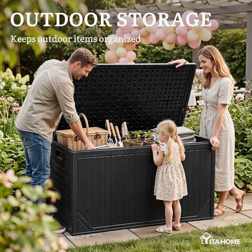 YITAHOME 300 Gallon Extra Large Double-Wall Outdoor Storage Box, Waterproof