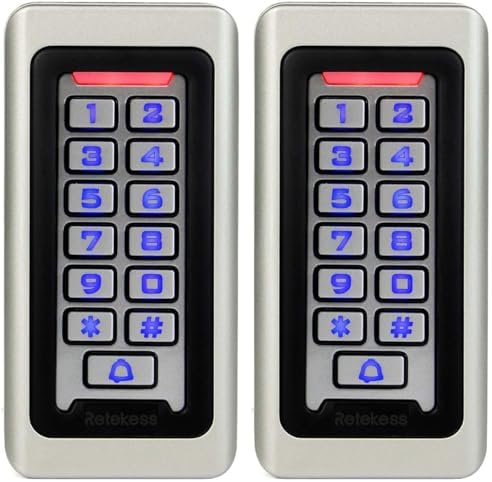Retekess T-AC03 Security Access Control Keypad,RFID Keypad,Door Access Control,Stand-Alone Keypad,2000 Users,Wiegand 26-bit,Support Proximity RFID Card (Pack of 2)