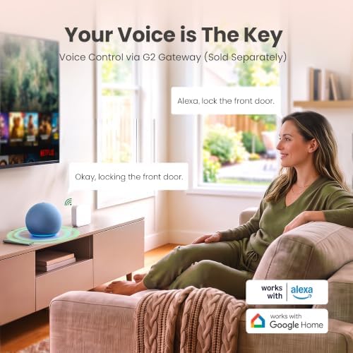 DESLOC Smart Handle Lock with Keypad, Fingerprint Knob for Front Door