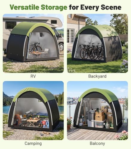 Housolution Anti-Theft Bike Storage Tent with Rain Cover for 4-5 Bikes