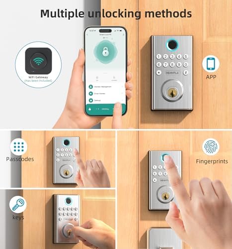 WiFi Smart Door Lock Set: HEANTLE Keyless Entry Deadbolt