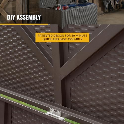 Arrow 4' x 2' x 2' Spacemaker Espresso 134 Gallon Hot-Dipped Galvanized Steel Storage Deck Box