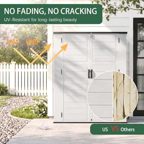 Outdoor Storage Shed Resin Waterproof Storage Cabinet for Patio Garden