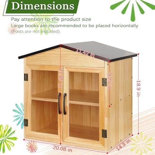 2-Tier Outdoor Library Outdoor Book Box Storage, 20x14x21 Inch