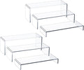 HIIMIEI Acrylic Display Riser, Thickened to 5mm Clear Rectangular Display Shelf (6 Pcs)