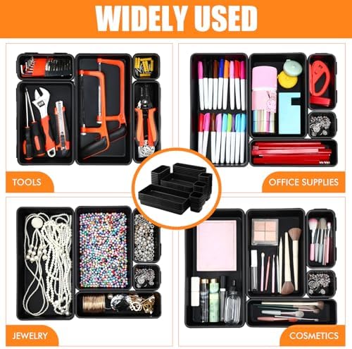 Funnymoom 100 Pack Tool Box Organizer Storage Drawer Divider Trays 5 Sizes