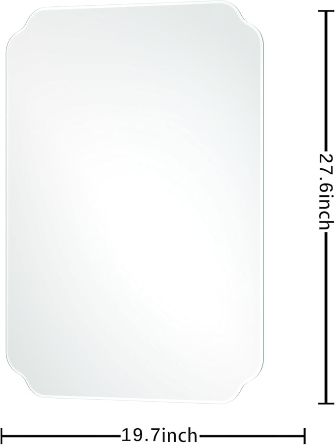 Bathroom Mirrors for Over Sink, Frameless Mirrors for Wall, 20x28 Inch Beveled