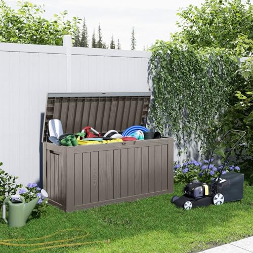 125Gal Outdoor Storage Box, Lockable Deck Box