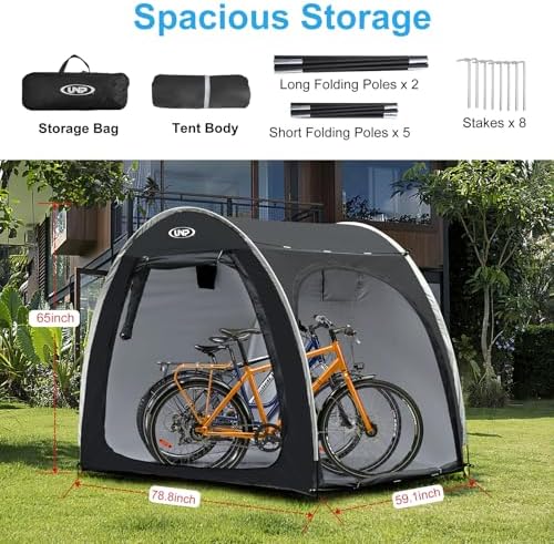 UNP Bike Storage Shed Tent, Waterproof Bike Storage Tent for 1/2/3/4 Bikes