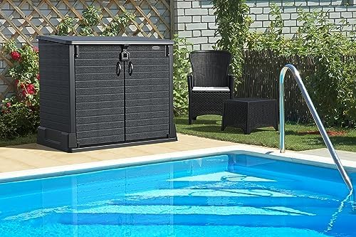 Duramax Storeaway 4 ft. 3 in. x 2 ft. 5 in. x 3 Ft 7 in. Resin Horizontal Outdoor Storage Shed Gray