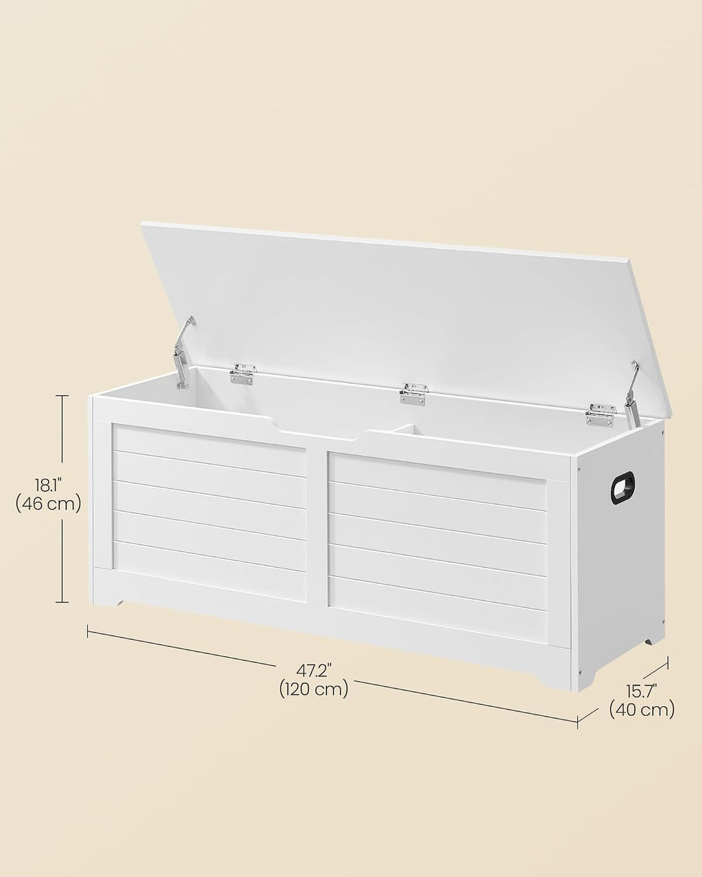 vasagle storage chest, 47.2 inches width bench with, close-up detail