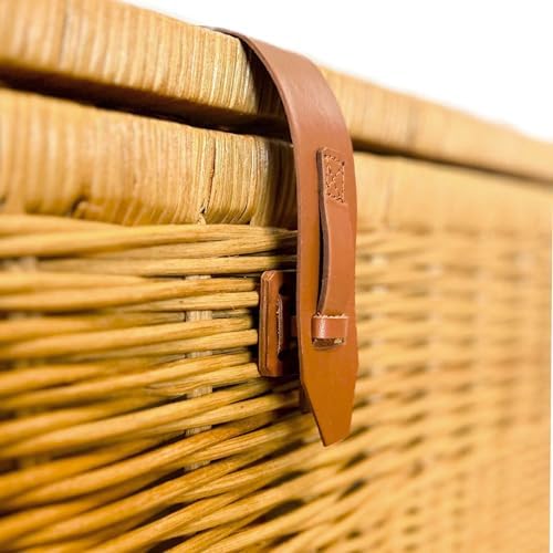 The Basket Lady Deep Wicker Storage Trunk, L, Sandstone