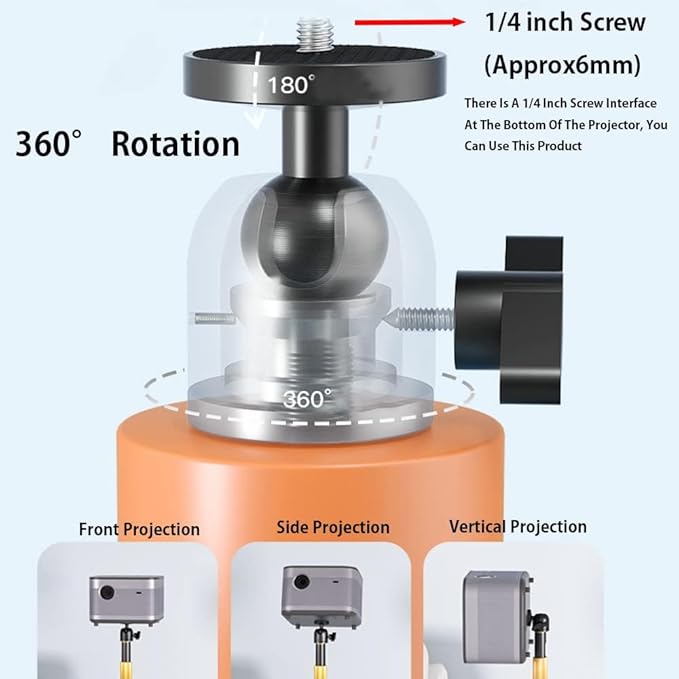 HVAYING Projector Stand, 360° Swivel, Sofa Against Wall Hidden Stand, Height