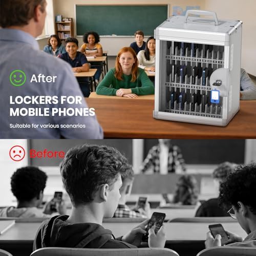 Glosen 36 Slots Cell Phone Locker with Key for Classroom, Phone Storage Box