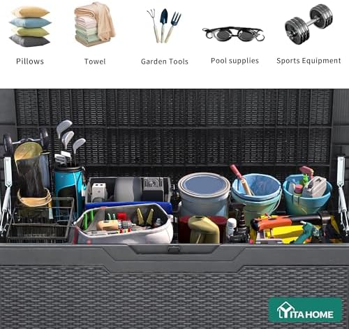 YITAHOME 100 Gallon Resin Deck Box