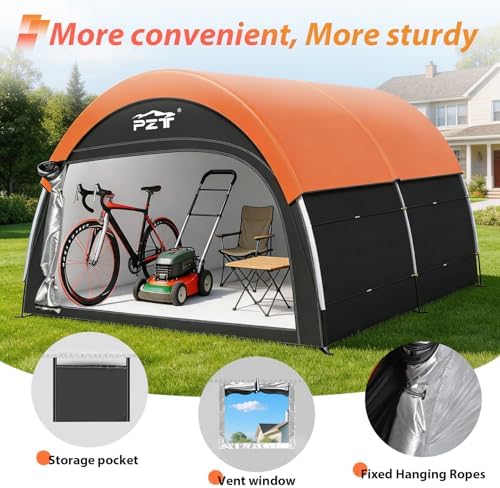 Upgraded Bike Tent with Rain Cover, Outdoor Storage Shed for 6-10 Bikes