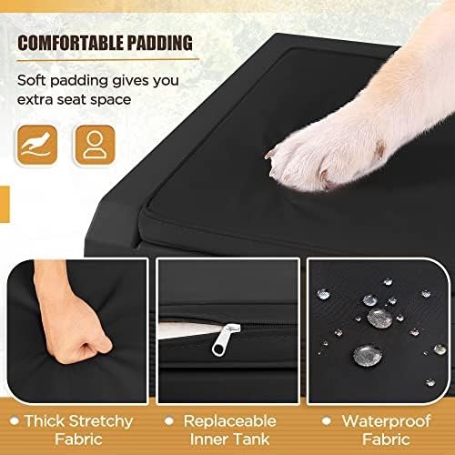 Devoko 100 Gallon Resin Waterproof Outdoor Storage Box with Cushion