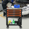 Lockable 4-Drawer Rolling Tool Chest with Wooden Top Workbench