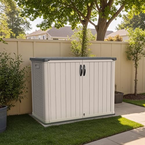 Patiowell 26 cu.ft Resin Outdoor Storage Cabinet, Beige