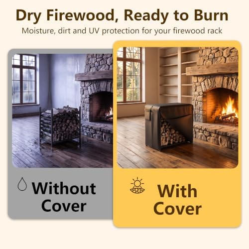 Firewood Cover for 4ft Rack - Waterproof Heavy Duty Outdoor 600D Oxford