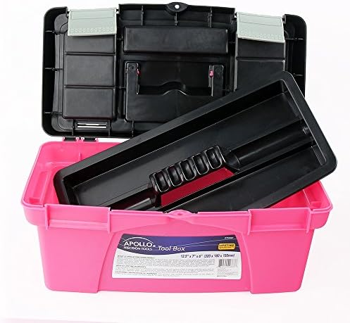 Apollo Tools Set of 3 Stackable Tool Boxes, Pink DT5005P