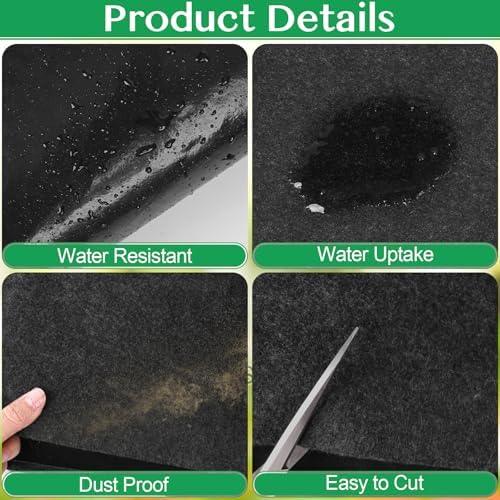 ToLanbbt Outdoor Storage Shed Floor Mat, 12 x 10 FT Waterproof Carport Mat, Washable Furniture Pad with Non Slip Backing for Dust, Oil, Protection, Storage Shed Not Included