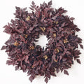 26" Artificial Cimicifuga Fall Wreath for Halloween Front Door(Dark Purple)