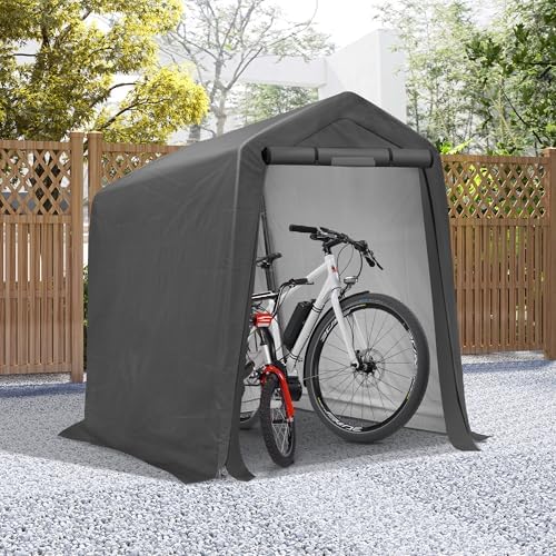 COVERONICS 6' x 7' Outdoor Portable Storage Shelter Shed, Grey