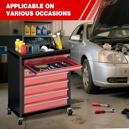 LARBANKE 7-Drawer Rolling Tool Chest with Wheels&Lock,Special Link Buckle