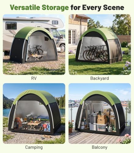 Housolution Anti-Theft Bike Storage Tent with Rain Cover for 2-3 Bikes