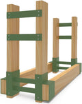 Outdoor Firewood Brackets Fire Wood Rack for 2x4 lumber, Green