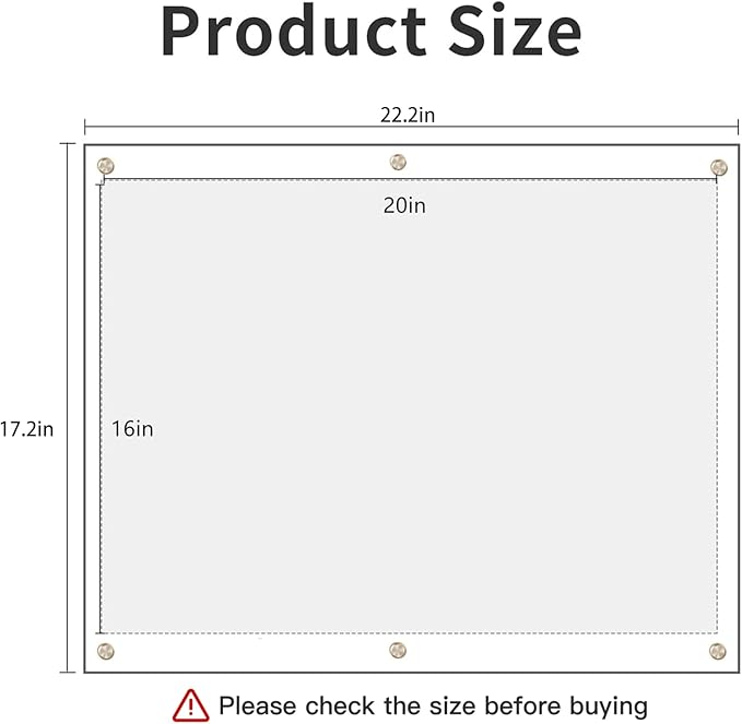 Kalami 3Pack 16x20 Clear Acrylic Wall Mount Picture Frame Self Adhesive