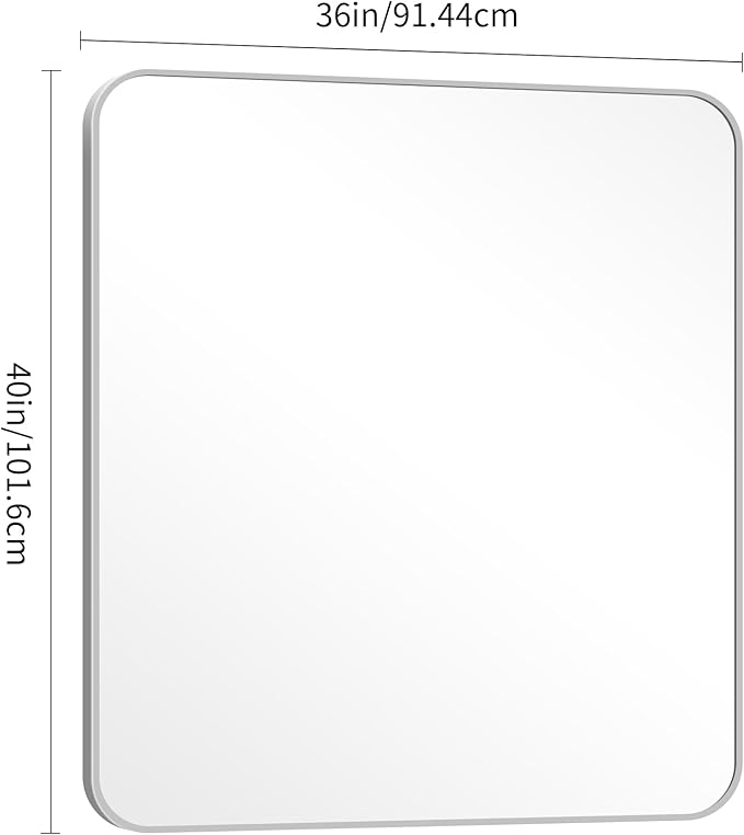40" x 36"Bathroom Mirror, Decorative Rectangular Vanity Mirror