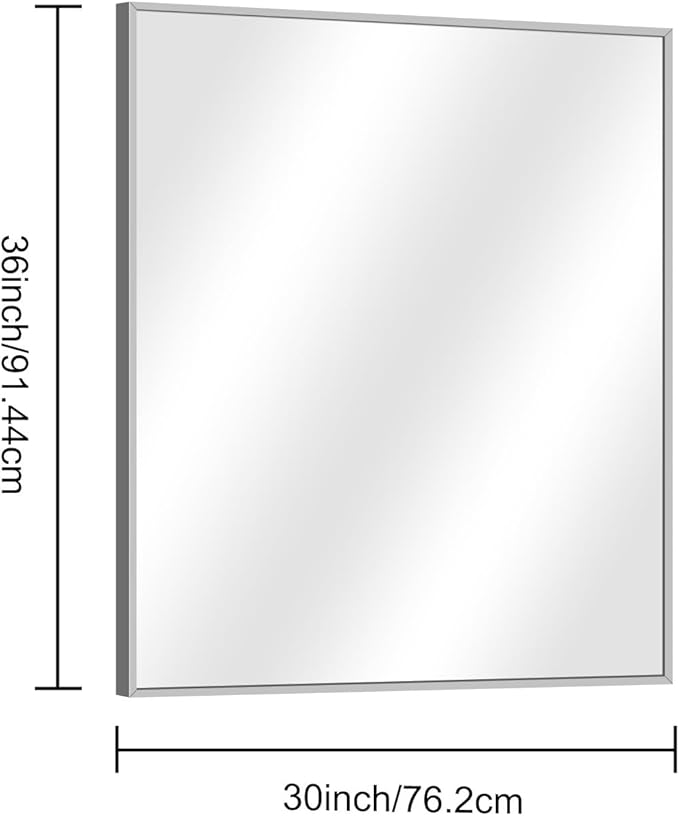 30" x 36"Bathroom Mirror, Decorative Rectangular Vanity Mirror