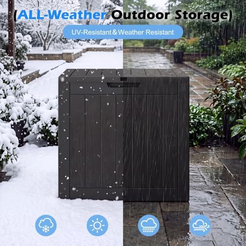 Outdoor Storage Box Waterproof, 32 Gallon Deck Box for Patio Storage