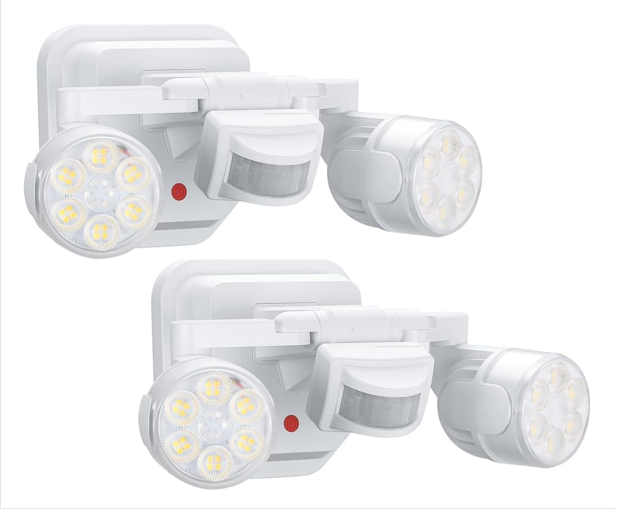 OREiN 2 Pack Motion Sensor Outdoor Lights, 450° Superwide Adjustment Dimmable