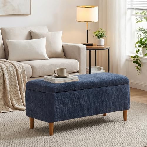 39.4" Ottoman with Storage Upholstered Storage Bench for Living Room