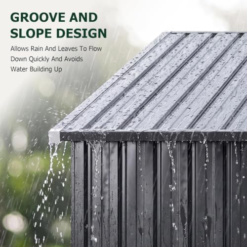 8'x10' Lean to Shed Metal Storage Shed with Floor,Triple Door