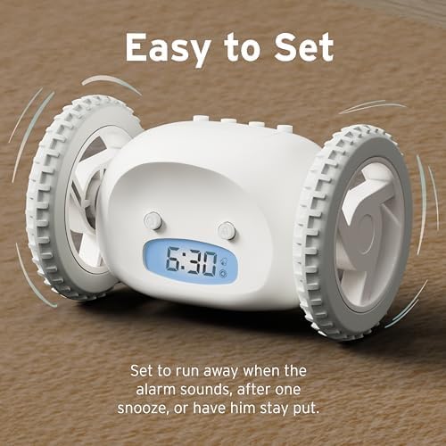 CLOCKY Alarm Clock on Wheels – Loud Rolling Alarm Clock