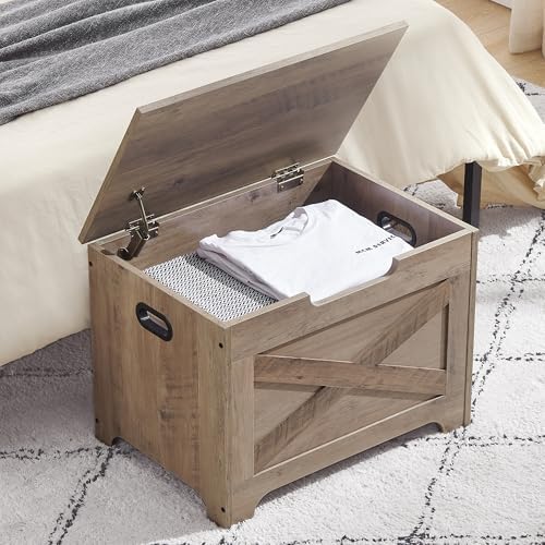 GarveeHome 23.6 in Storage Chest, Wooden Storage Bench with Safety Hinge, Easy Assembly, Large Shoe Bench for Entryway, Living Room, Bedroom