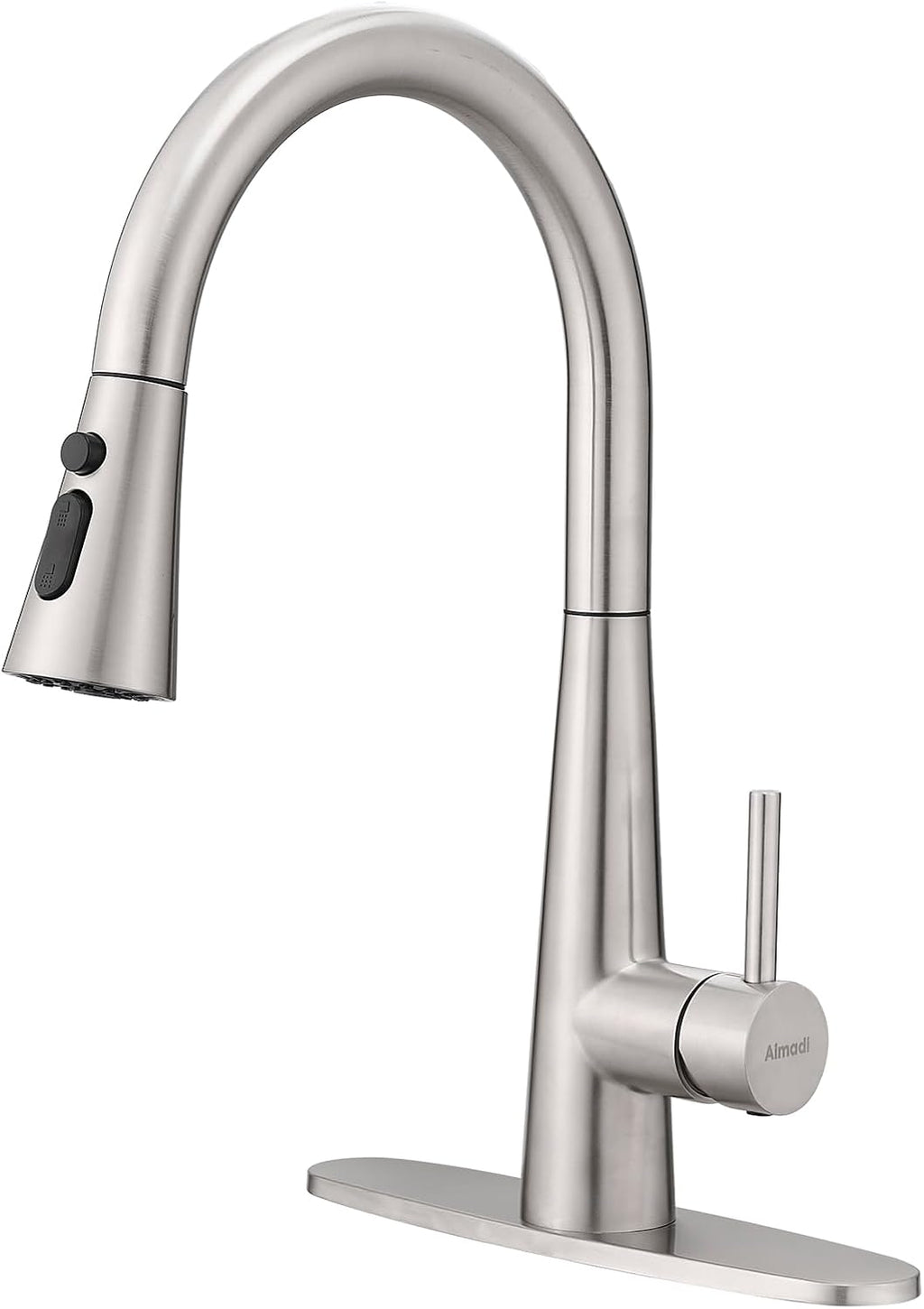 AIMADI Kitchen Faucet with Pull Down Sprayer – High Arc 360° Swivel Brushed