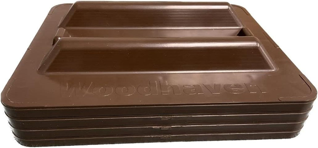 woodhaven firewood rack support bases brown - made, side view