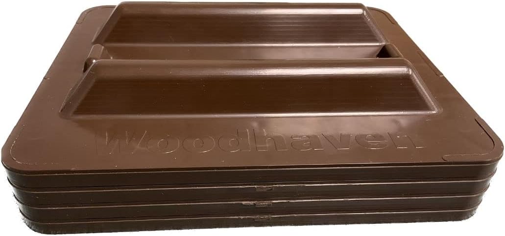 woodhaven firewood rack support bases brown - made, side view