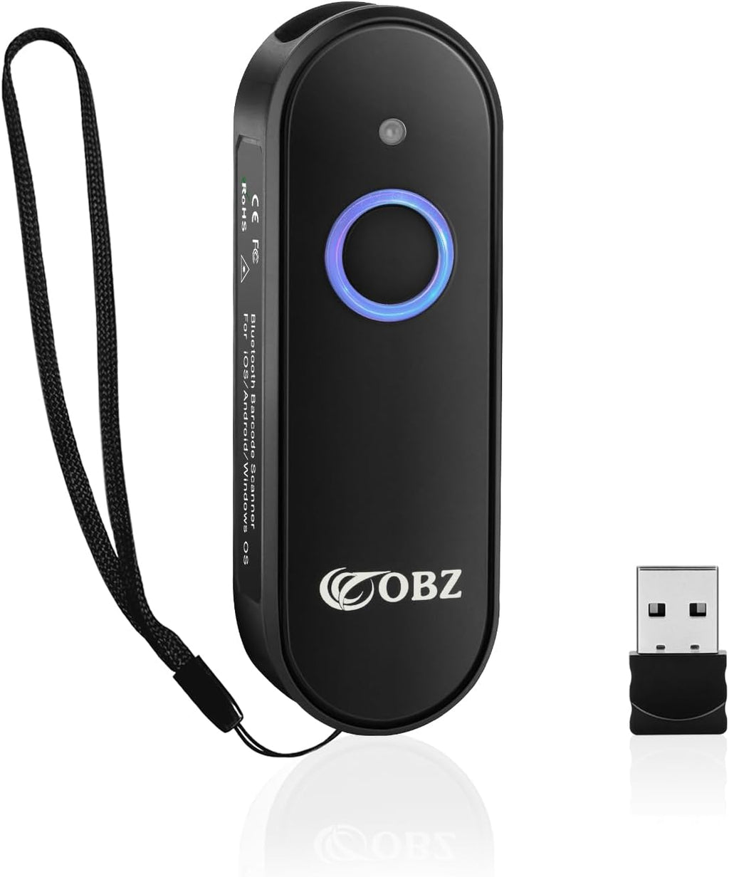 OBZ Mini Bluetooth Barcode Scanner, 2D Wireless Barcode Scanner, Versatile