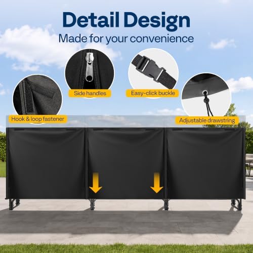 VIVOHOME 12ft Waterproof Outdoor Firewood Log Rack Cover, Black