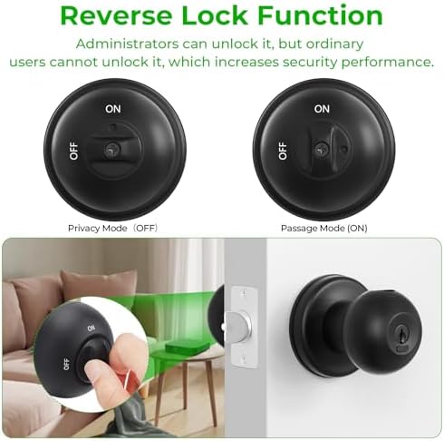 FITNATE Fingerprint Door Knob, Keyless Smart Lock with App Control