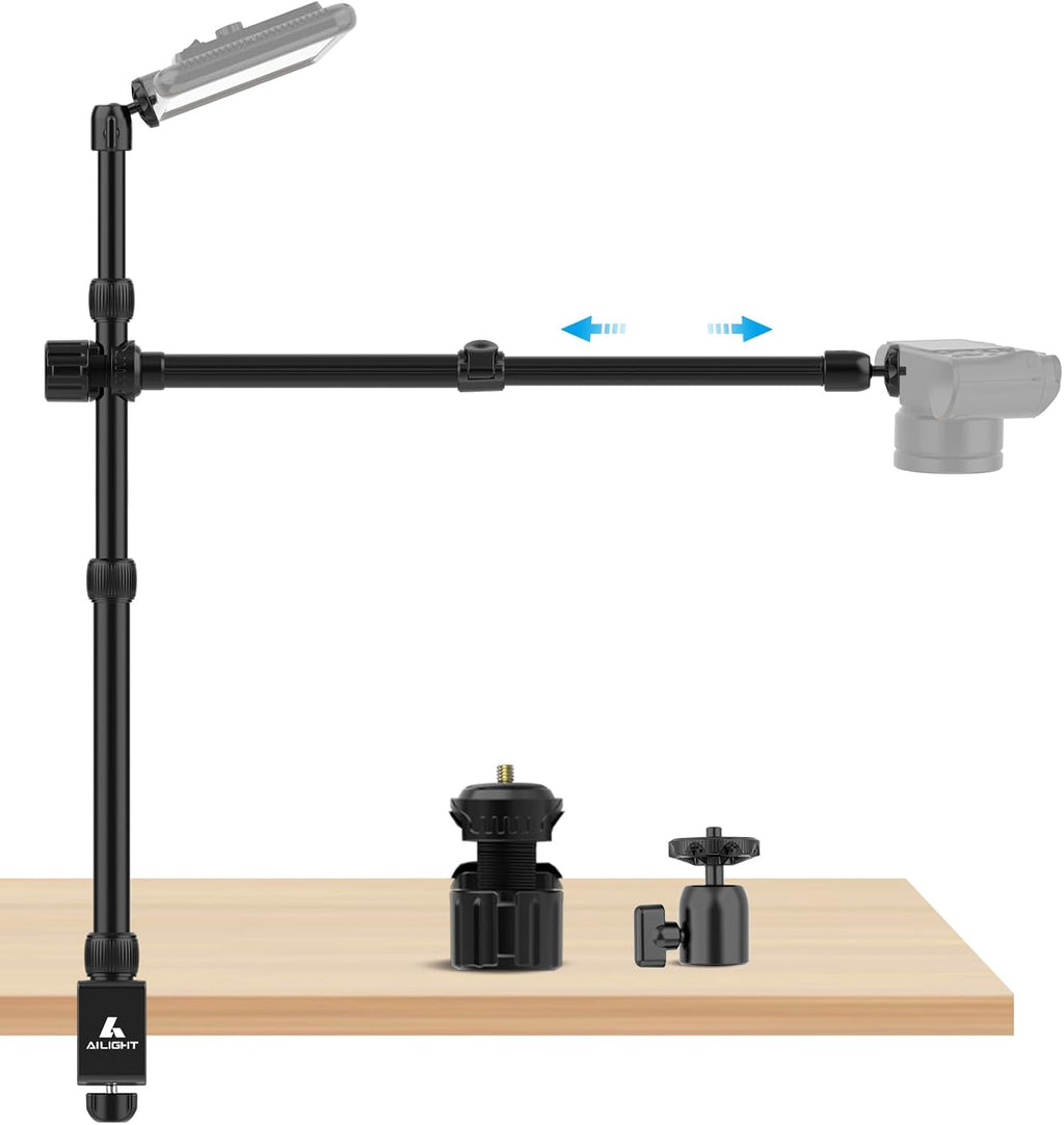 Ailight Overhead Camera Mount Desk Stand, 15.75"-33.45" Webcam Mount