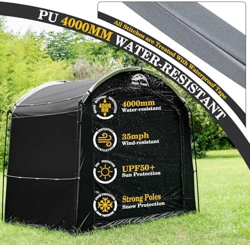 Happy Travel Bike Storage Shed Tent, Waterproof Portable Bicycle Cover Shed