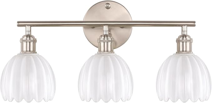 Shenmoyl Bathroom Light Fixtures, 3-Light Vanity Wall Light Over Mirror
