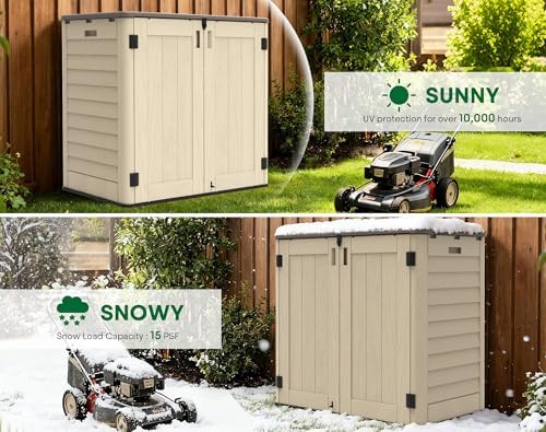 Outdoor Storage Cabinet Waterproof 31 Cu.Ft with Lockable Doors